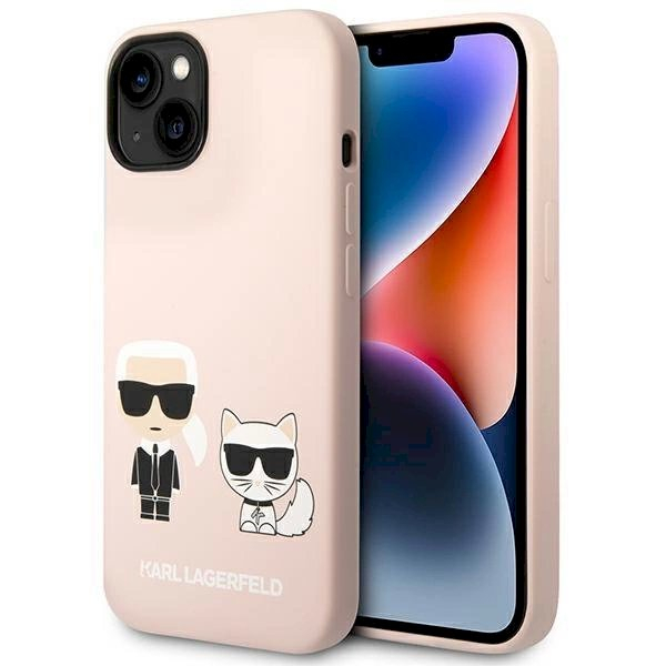 Originalus dėklas Karl Lagerfeld KLHMP14MSSKCI iPhone 14 Plus 6.7 hardcase light rožinis / light rožinis Silicone Karl &  Choupette Magsafe Originalus dėklas Karl Lagerfeld KLHMP14MSSKCI iPhone 14 Plus 6.7 hardcase light rožinis / light rožinis Silicone Karl &  Choupette Magsafe