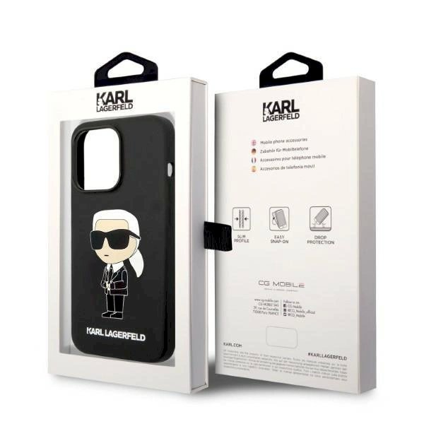 Originalus dėklas Karl Lagerfeld KLHMP14XSNIKBCK iPhone 14 Pro Max 6.7 hardcase Juodas Silicone Ikonik Magsafe 7 Originalus dėklas Karl Lagerfeld KLHMP14XSNIKBCK iPhone 14 Pro Max 6.7 hardcase Juodas Silicone Ikonik Magsafe 7