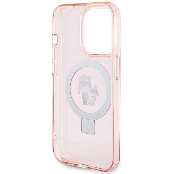Originalus dėklas Karl Lagerfeld KLHMP15SHMRSCHP iPhone 15 6.1  rožinis/rožinis hardcase Ring Stand Choupette Head MagSafe 2 Originalus dėklas Karl Lagerfeld KLHMP15SHMRSCHP iPhone 15 6.1  rožinis/rožinis hardcase Ring Stand Choupette Head MagSafe 2
