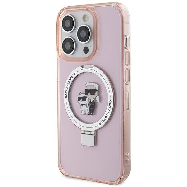 Originalus dėklas Karl Lagerfeld KLHMP15SHMRSCHP iPhone 15 6.1  rožinis/rožinis hardcase Ring Stand Choupette Head MagSafe 5 Originalus dėklas Karl Lagerfeld KLHMP15SHMRSCHP iPhone 15 6.1  rožinis/rožinis hardcase Ring Stand Choupette Head MagSafe 5