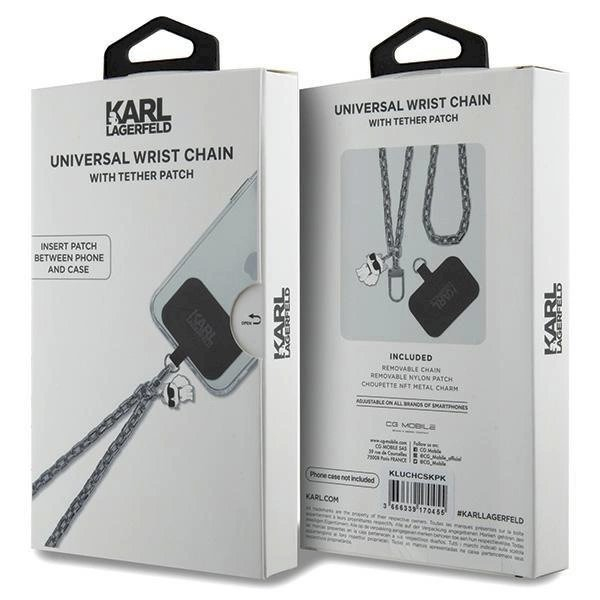 Originalus dėklas Karl Lagerfeld KLUCHCSKPK Universal Universal Hand Apyrankė Choupette Dėklas - silver 2 Originalus dėklas Karl Lagerfeld KLUCHCSKPK Universal Universal Hand Apyrankė Choupette Dėklas - silver 2