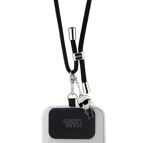 Originalus dėklas Karl Lagerfeld KLUCNMSCKIK Universal CBDY Cord case - Juodas 1 Originalus dėklas Karl Lagerfeld KLUCNMSCKIK Universal CBDY Cord case - Juodas 1