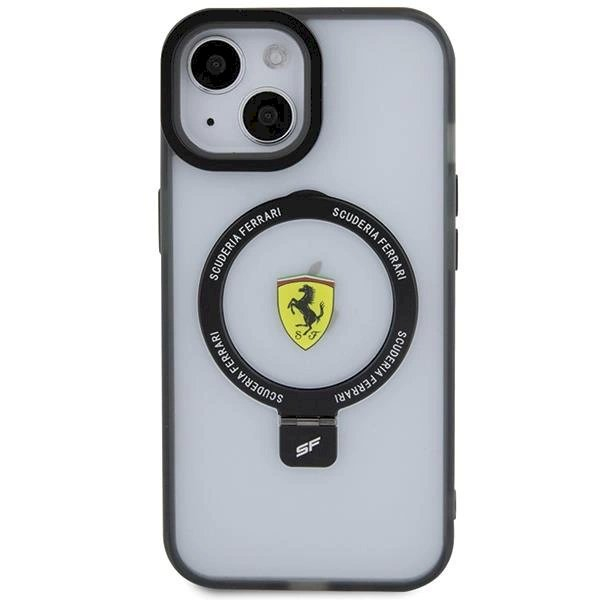 Originalus Ferrari dėklas  Ring Stand 2023 Collection MagSafe Case for iPhone 15 Plus / 14 Plus - Permatomas 2