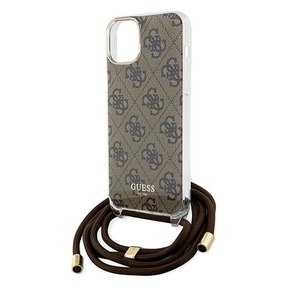 Originalus Guess dėklas Crossbody Cord 4G Print case for iPhone 15 / 14 / 13 - Rudas 4 Originalus Guess dėklas Crossbody Cord 4G Print case for iPhone 15 / 14 / 13 - Rudas 4