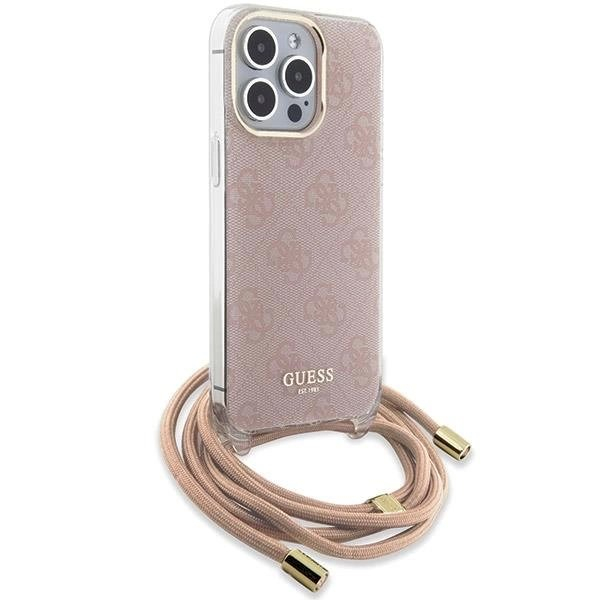 Originalus Guess dėklas Crossbody Cord 4G Print case for iPhone 15 Pro Max - Rožinis 2 Originalus Guess dėklas Crossbody Cord 4G Print case for iPhone 15 Pro Max - Rožinis 2