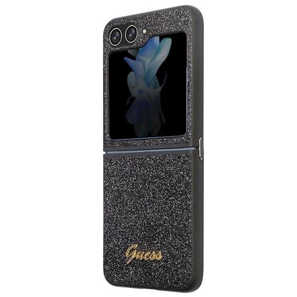 Originalus Guess dėklas Glitter Script case for Samsung Galaxy Z Flip 5 - Juodas 5 Originalus Guess dėklas Glitter Script case for Samsung Galaxy Z Flip 5 - Juodas 5