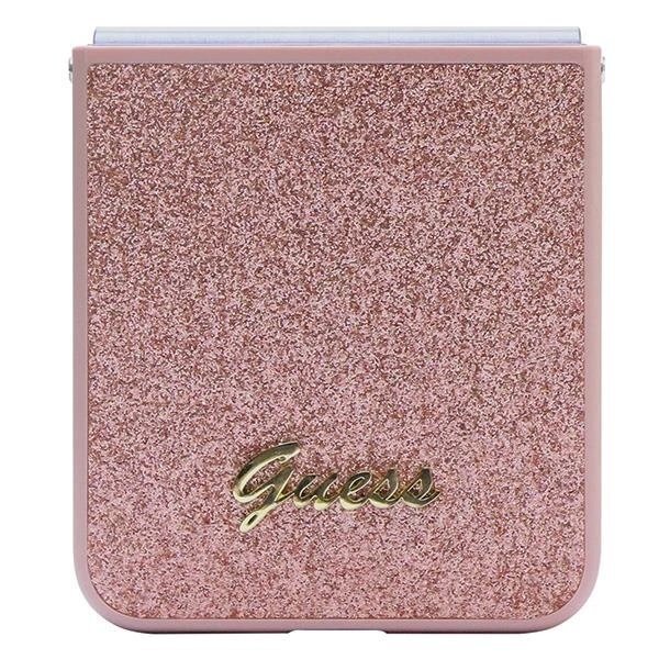 Originalus Guess dėklas Glitter Script case for Samsung Galaxy Z Flip 5 - Rožinis 4 Originalus Guess dėklas Glitter Script case for Samsung Galaxy Z Flip 5 - Rožinis 4