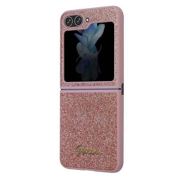 Originalus Guess dėklas Glitter Script case for Samsung Galaxy Z Flip 5 - Rožinis 5 Originalus Guess dėklas Glitter Script case for Samsung Galaxy Z Flip 5 - Rožinis 5