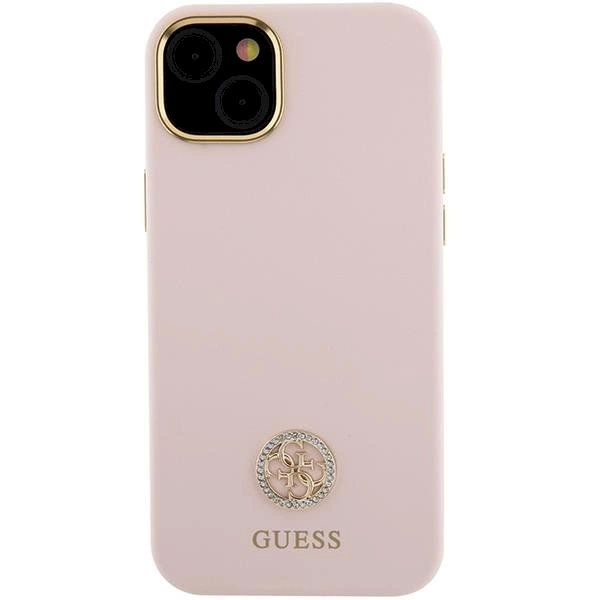 Originalus Guess dėklas Silicone Logo Strass 4G case for iPhone 15 - light Rožinis 3 Originalus Guess dėklas Silicone Logo Strass 4G case for iPhone 15 - light Rožinis 3