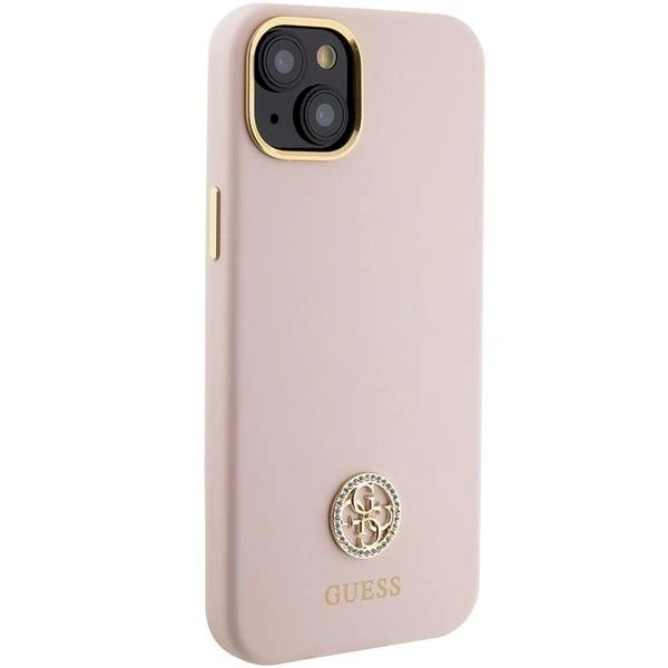 Originalus Guess dėklas Silicone Logo Strass 4G case for iPhone 15 - light Rožinis 1 Originalus Guess dėklas Silicone Logo Strass 4G case for iPhone 15 - light Rožinis 1
