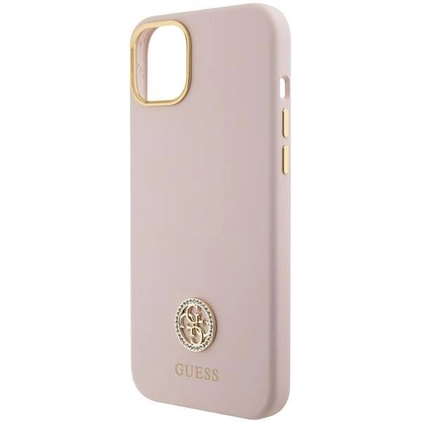 Originalus Guess dėklas Silicone Logo Strass 4G case for iPhone 15 - light Rožinis 2 Originalus Guess dėklas Silicone Logo Strass 4G case for iPhone 15 - light Rožinis 2