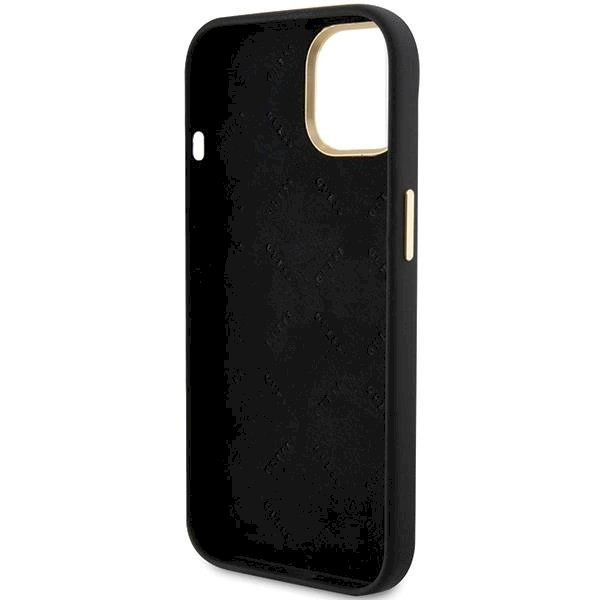 Originalus Guess dėklas Silicone Script Metal Logo & Frame case for iPhone 15 - Juodas 6 Originalus Guess dėklas Silicone Script Metal Logo & Frame case for iPhone 15 - Juodas 6