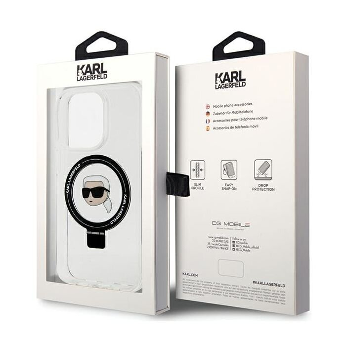 Originalus dėklas Karl Lagerfeld KLHMP15SHMRSKHH iPhone 15 6.1  Baltas/Baltas hardcase Ring Stand Karl Head MagSafe 6 Originalus dėklas Karl Lagerfeld KLHMP15SHMRSKHH iPhone 15 6.1  Baltas/Baltas hardcase Ring Stand Karl Head MagSafe 6