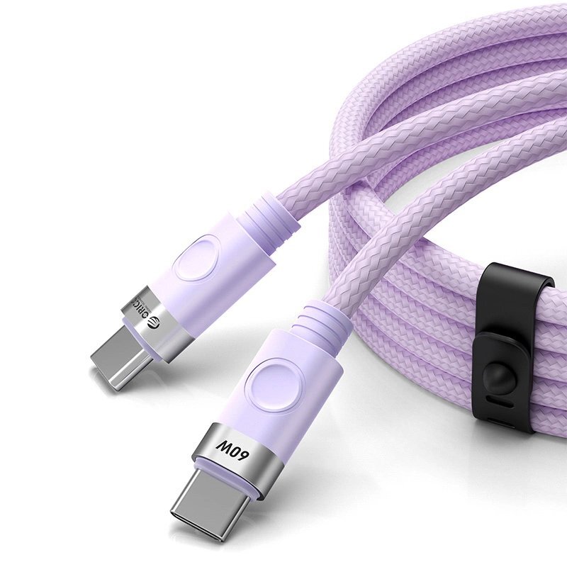 Įkrovimo kabelis Orico CDX 60W 3A Power Delivery USB-C – USB-C 1m – violetinis