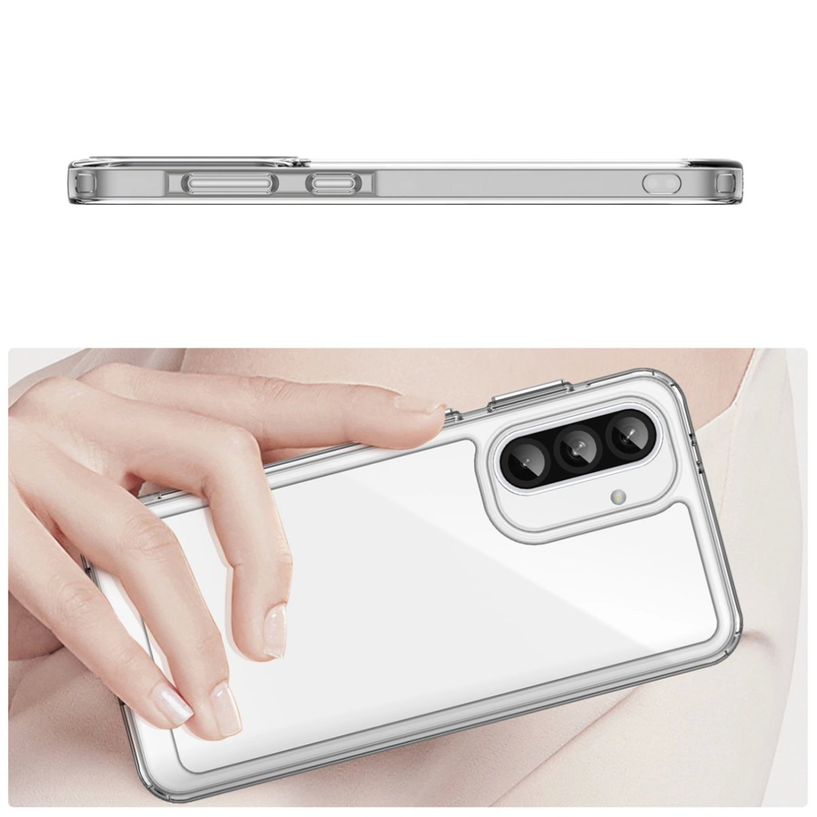 Outer Space dėklas su lanksčiu rėmeliu Samsung Galaxy A26 - permatomas 3 Outer Space dėklas su lanksčiu rėmeliu Samsung Galaxy A26 - permatomas 3