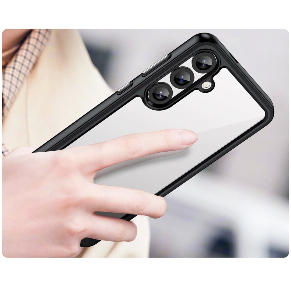 Outer Space dėklas su lanksčiu rėmeliu Samsung Galaxy A36 - juodas 4 Outer Space dėklas su lanksčiu rėmeliu Samsung Galaxy A36 - juodas 4