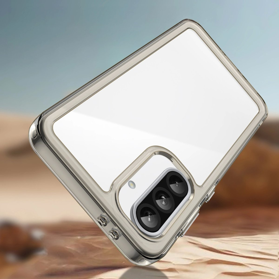 Outer Space dėklas su lanksčiu rėmeliu Samsung Galaxy A56 - pusiau permatomas, juodas 5