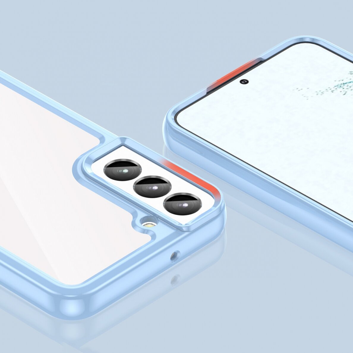 Dėklas Outer Space Case Samsung Galaxy S23 mėlynais kraštais 6 Dėklas Outer Space Case Samsung Galaxy S23 mėlynais kraštais 6