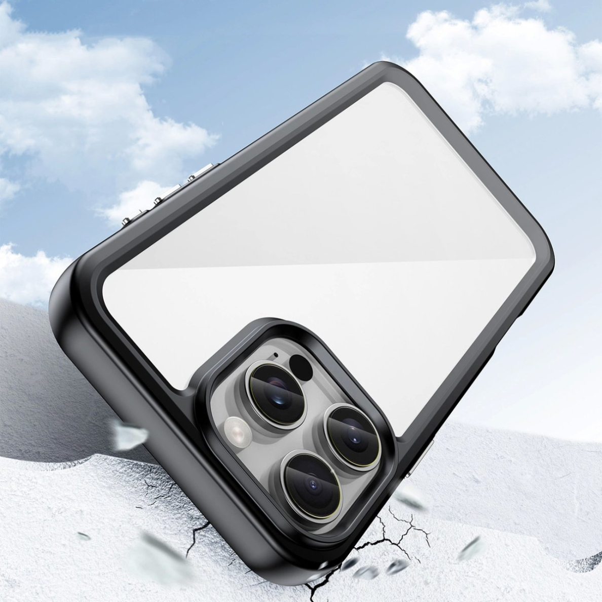 Dėklas Outer Space Gel Frame iPhone 16 Pro - Juodas 2 Dėklas Outer Space Gel Frame iPhone 16 Pro - Juodas 2