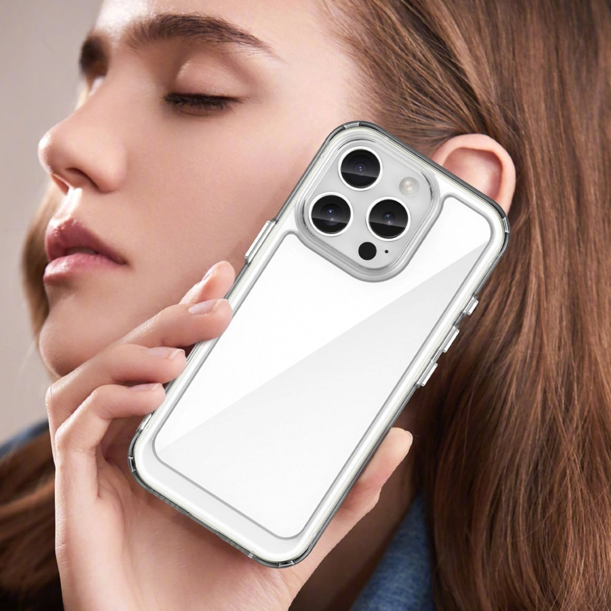 Dėklas Outer Space Gel Frame iPhone 16 Pro - Skaidrus 6 Dėklas Outer Space Gel Frame iPhone 16 Pro - Skaidrus 6