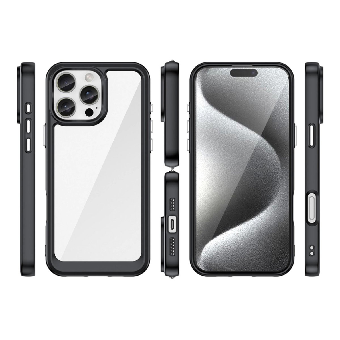 Dėklas Outer Space Gel Frame iPhone 16 Pro Max - Juodas 1 Dėklas Outer Space Gel Frame iPhone 16 Pro Max - Juodas 1