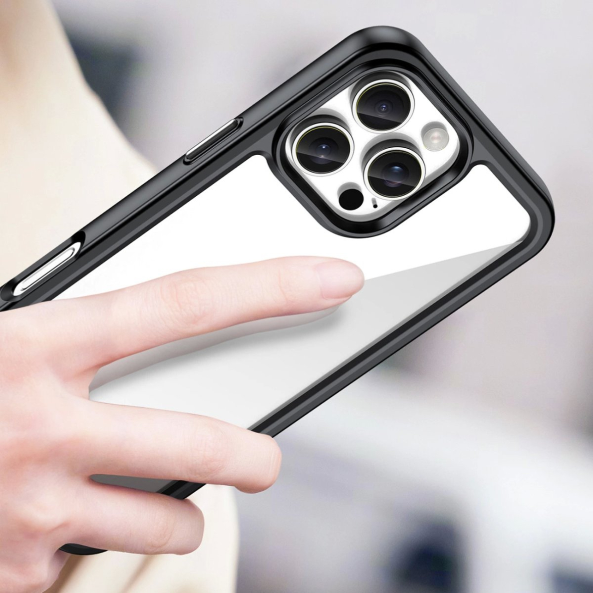 Dėklas Outer Space Gel Frame iPhone 16 Pro Max - Juodas 4 Dėklas Outer Space Gel Frame iPhone 16 Pro Max - Juodas 4