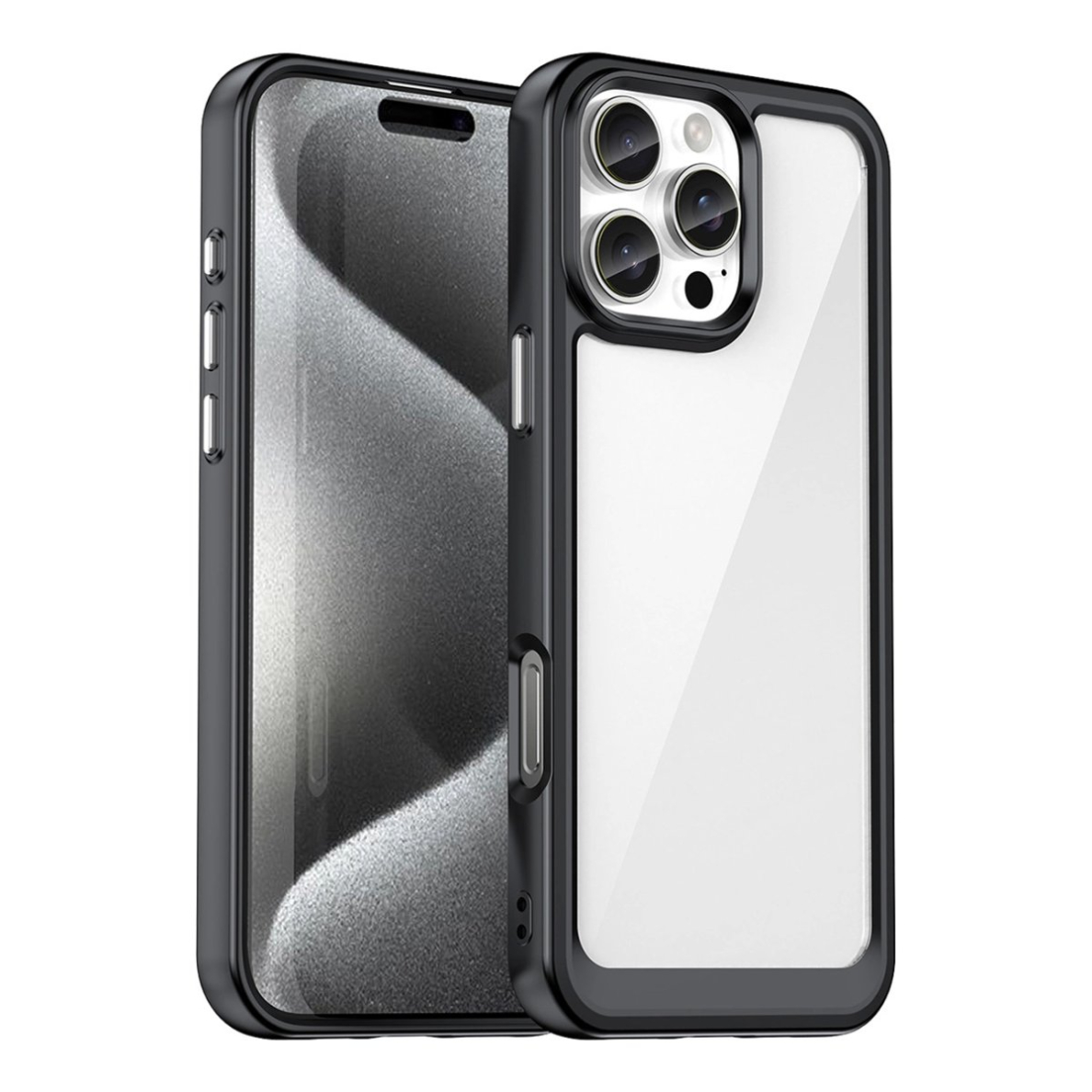 Dėklas Outer Space Gel Frame iPhone 16 Pro Max - Juodas Dėklas Outer Space Gel Frame iPhone 16 Pro Max - Juodas