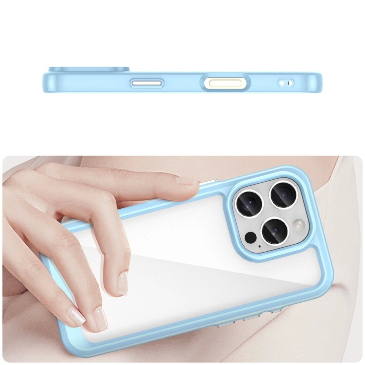 Dėklas Outer Space Gel Frame iPhone 16 Pro Max - Mėlynas 4 Dėklas Outer Space Gel Frame iPhone 16 Pro Max - Mėlynas 4