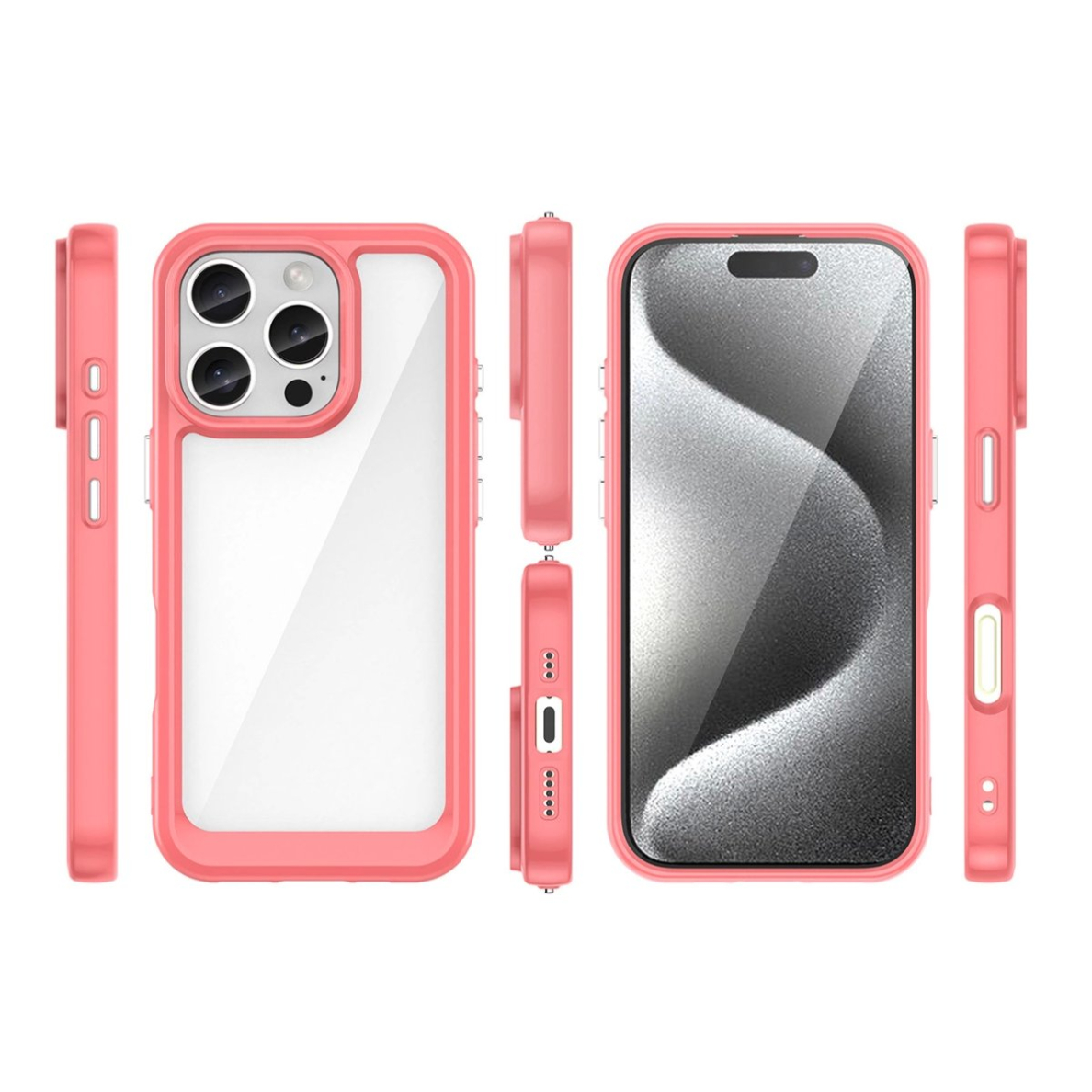 Dėklas Outer Space Gel Frame iPhone 16 Pro Max - Raudonas 1 Dėklas Outer Space Gel Frame iPhone 16 Pro Max - Raudonas 1