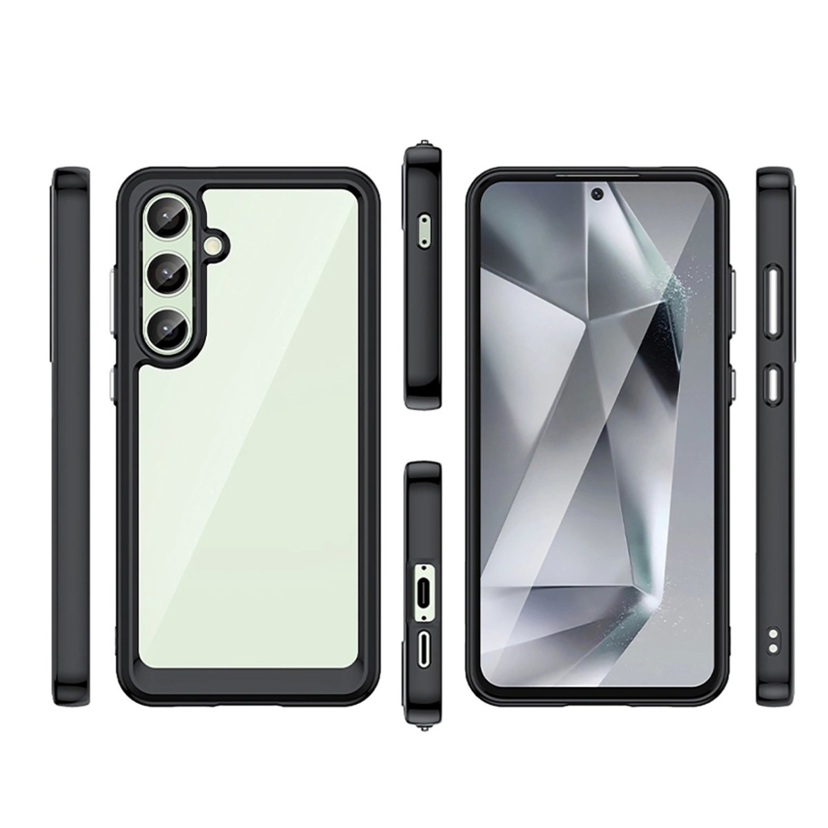 Dėklas Outer Space Gel Frame Samsung Galaxy S24 FE - Juodas 6 Dėklas Outer Space Gel Frame Samsung Galaxy S24 FE - Juodas 6