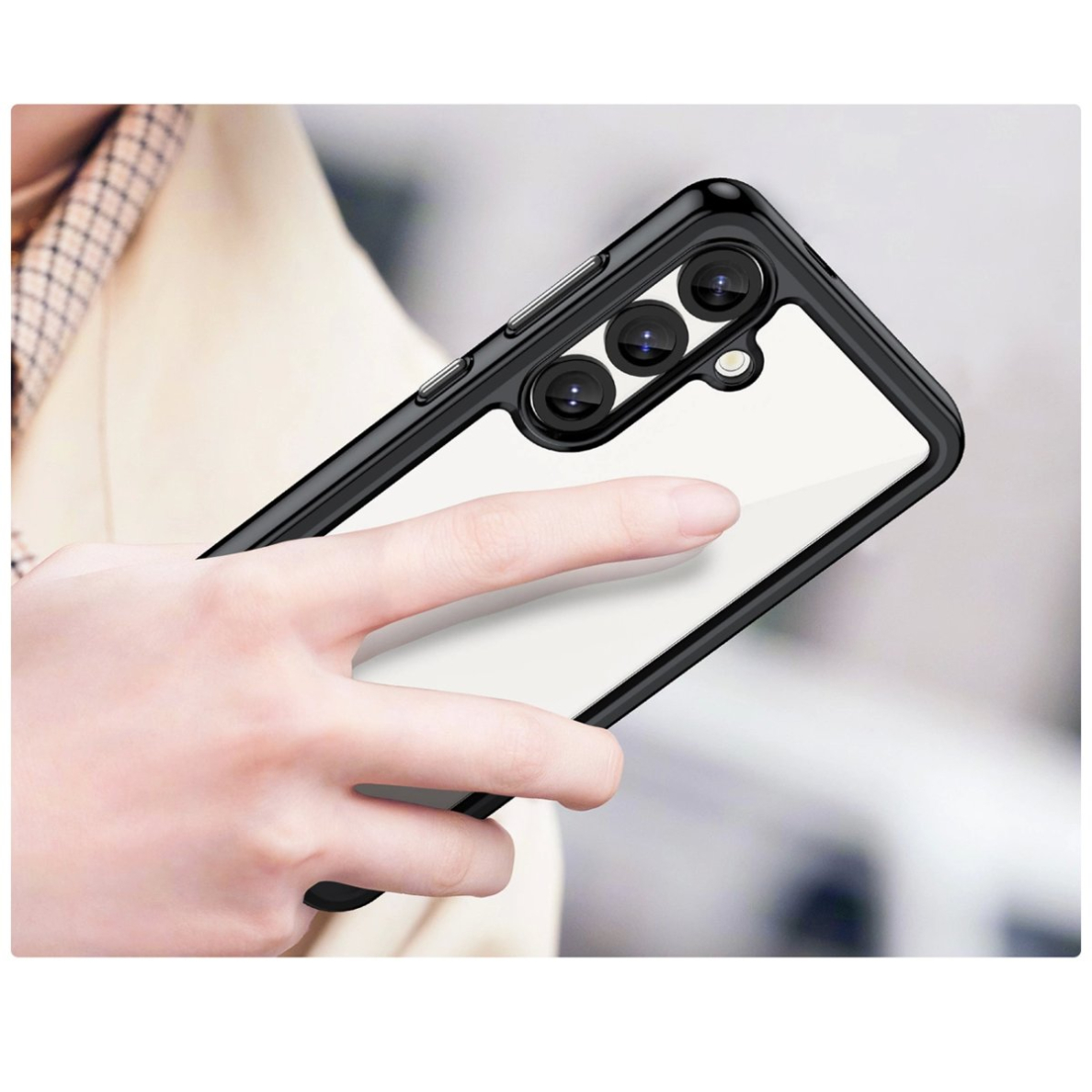 Dėklas Outer Space Gel Frame Samsung Galaxy S25 - Juodas 6 Dėklas Outer Space Gel Frame Samsung Galaxy S25 - Juodas 6