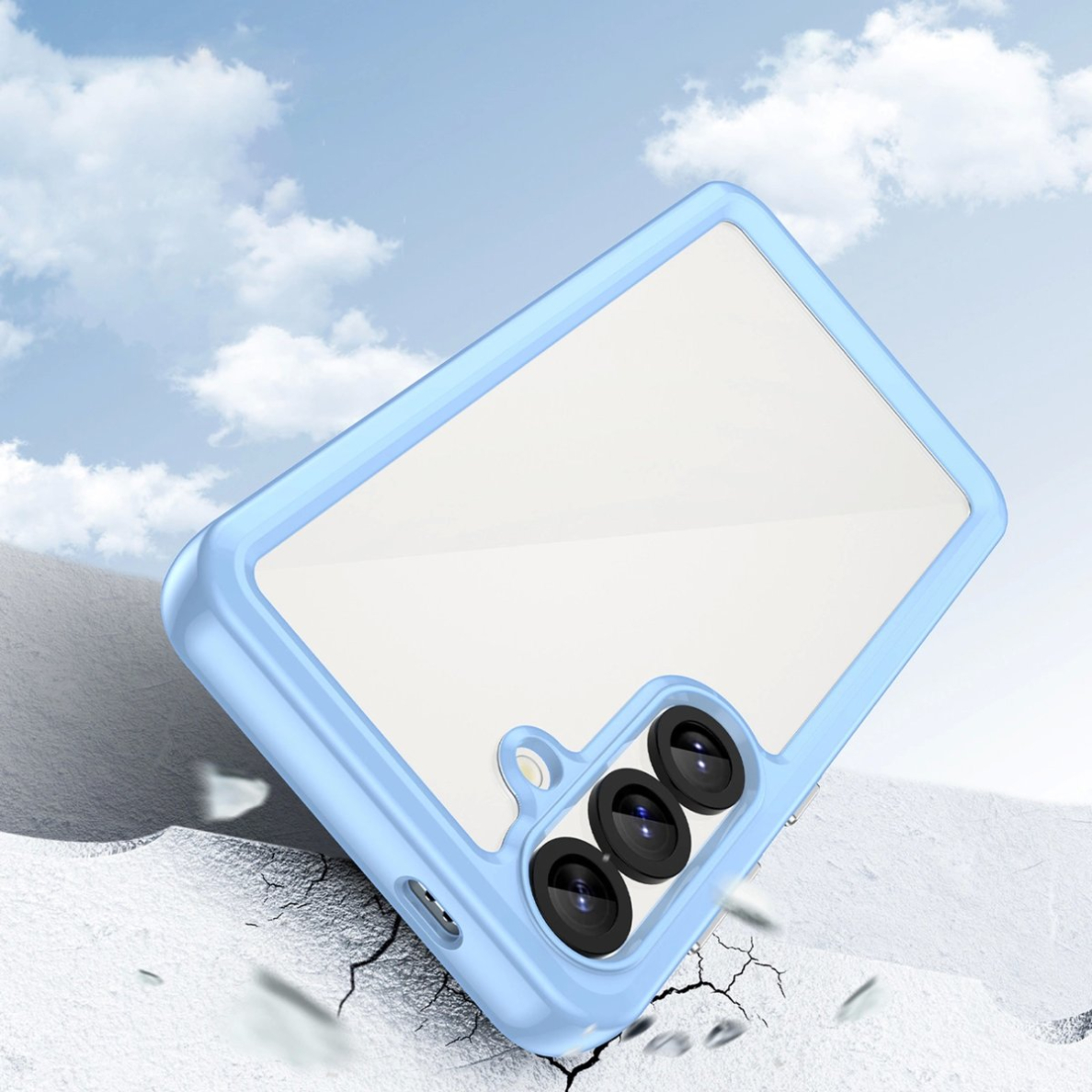 Dėklas Outer Space Gel Frame Samsung Galaxy S25 - Mėlynas 2 Dėklas Outer Space Gel Frame Samsung Galaxy S25 - Mėlynas 2