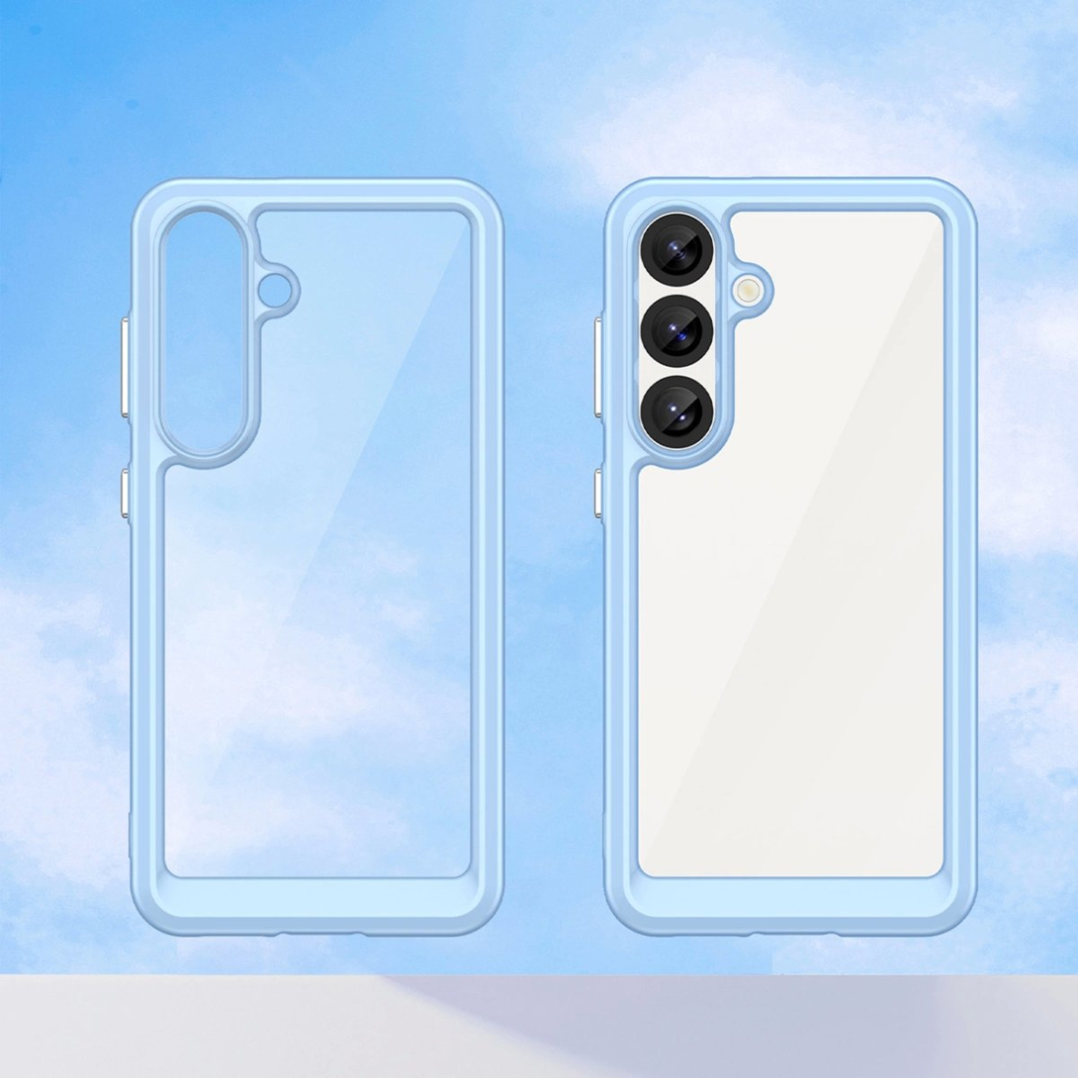 Dėklas Outer Space Gel Frame Samsung Galaxy S25 - Mėlynas 6 Dėklas Outer Space Gel Frame Samsung Galaxy S25 - Mėlynas 6