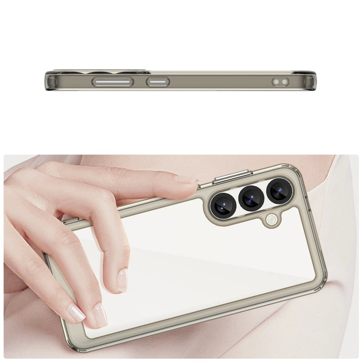 Dėklas Outer Space Gel Frame Samsung Galaxy S25 - Skaidrus Juodas 3 Dėklas Outer Space Gel Frame Samsung Galaxy S25 - Skaidrus Juodas 3