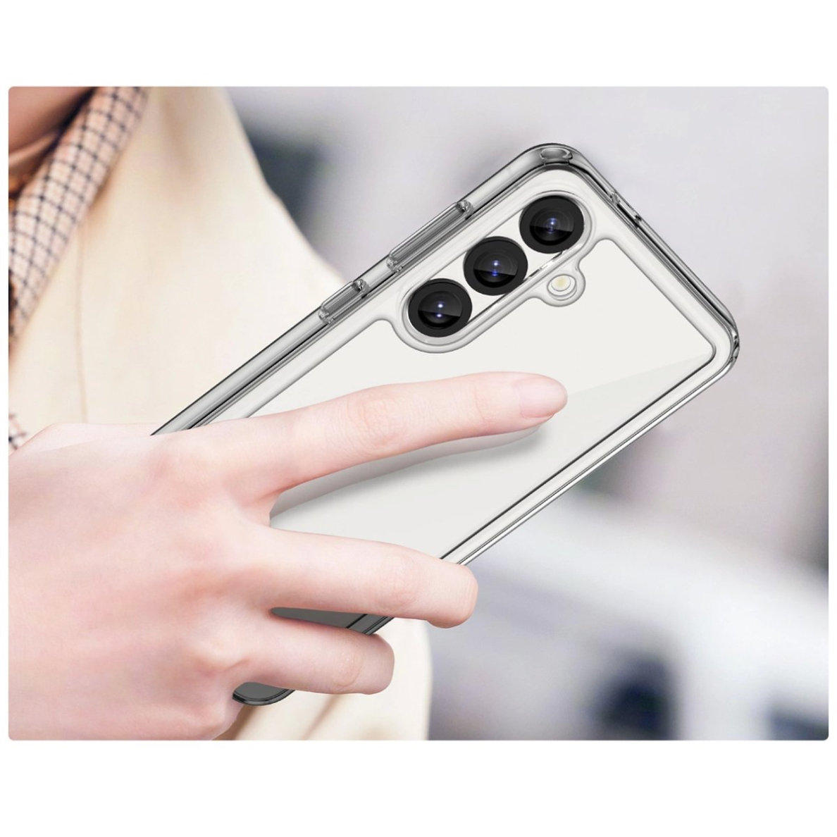 Dėklas Outer Space Gel Frame Samsung Galaxy S25 - Skaidrus Juodas 4 Dėklas Outer Space Gel Frame Samsung Galaxy S25 - Skaidrus Juodas 4