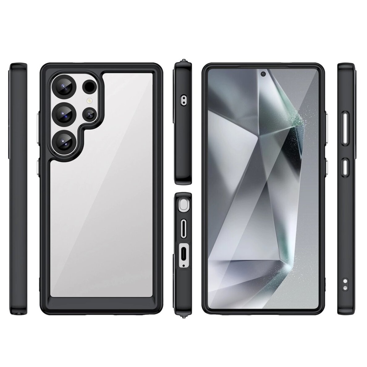 Akcija! Dėklas Outer Space Gel Frame Samsung Galaxy S25 Ultra - Juodas 1 Akcija! Dėklas Outer Space Gel Frame Samsung Galaxy S25 Ultra - Juodas 1