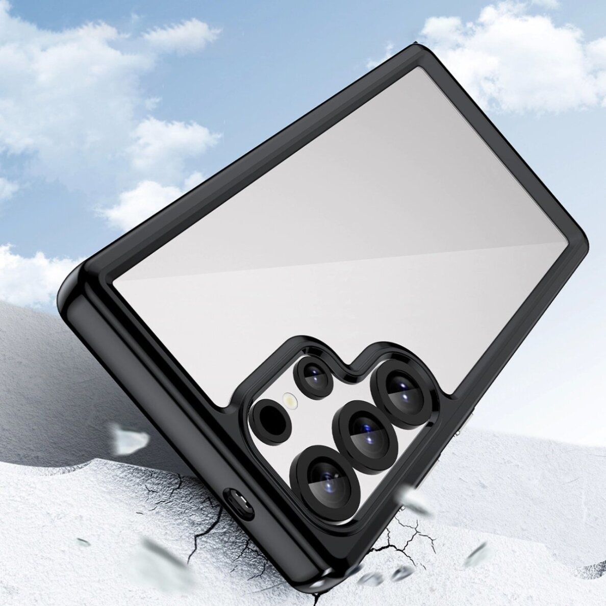 Akcija! Dėklas Outer Space Gel Frame Samsung Galaxy S25 Ultra - Juodas 2 Akcija! Dėklas Outer Space Gel Frame Samsung Galaxy S25 Ultra - Juodas 2