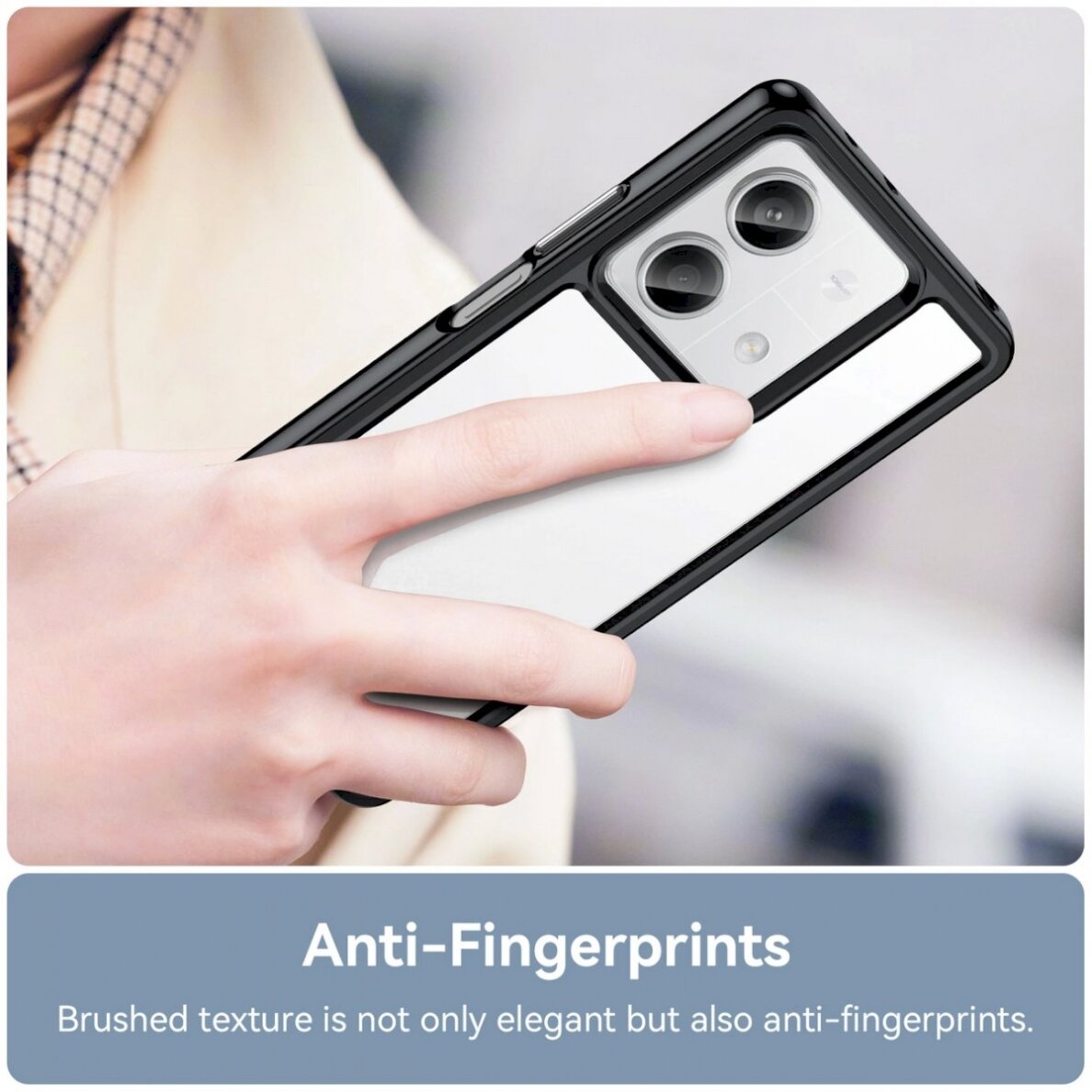 Dėklas Outer Space Case with gel frame for Xiaomi Redmi Note 13 Pro+ - Juodas 4 Dėklas Outer Space Case with gel frame for Xiaomi Redmi Note 13 Pro+ - Juodas 4