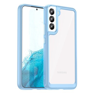 Dėklas Outer Space Case Samsung Galaxy S23 Plus mėlynais kraštais Dėklas Outer Space Case Samsung Galaxy S23 Plus mėlynais kraštais