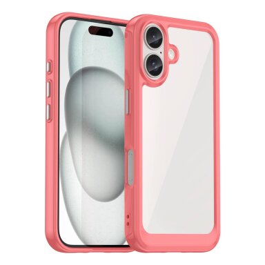 Dėklas Outer Space Gel Frame iPhone 16 Plus - Raudonas Dėklas Outer Space Gel Frame iPhone 16 Plus - Raudonas