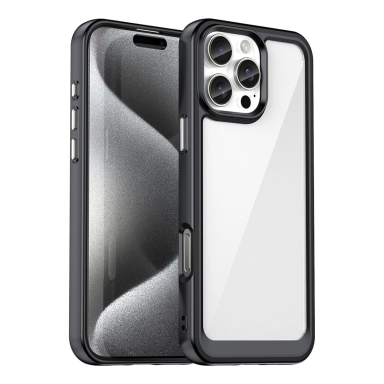 Dėklas Outer Space Gel Frame iPhone 16 Pro - Juodas Dėklas Outer Space Gel Frame iPhone 16 Pro - Juodas