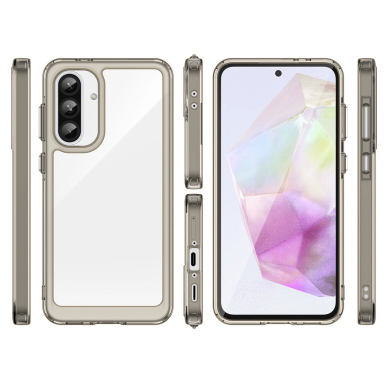 Outer Space dėklas su lanksčiu rėmeliu Samsung Galaxy A26 - pusiau permatomas, juodas 1