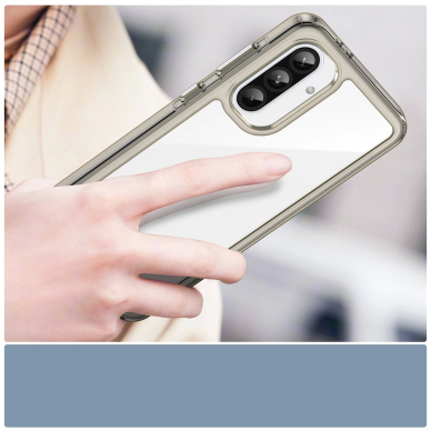 Outer Space dėklas su lanksčiu rėmeliu Samsung Galaxy A26 - pusiau permatomas, juodas 5