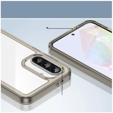 Outer Space dėklas su lanksčiu rėmeliu Samsung Galaxy A26 - pusiau permatomas, juodas 6