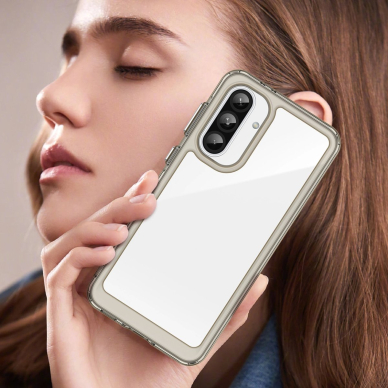 Outer Space dėklas su lanksčiu rėmeliu Samsung Galaxy A26 - pusiau permatomas, juodas 7