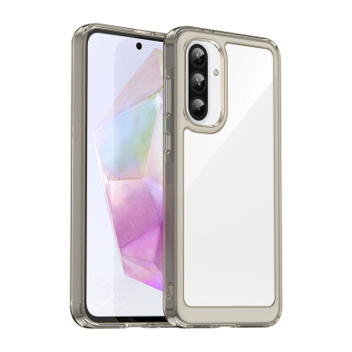 Outer Space dėklas su lanksčiu rėmeliu Samsung Galaxy A56 - pusiau permatomas, juodas