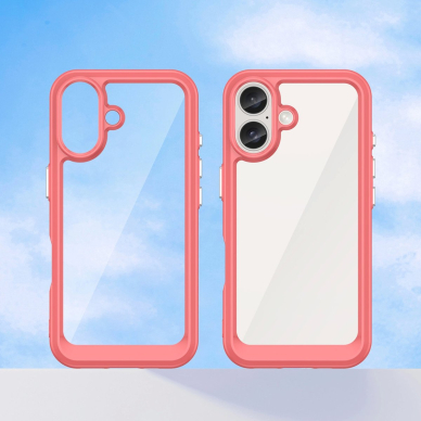 Dėklas Outer Space Gel Frame iPhone 16 Plus - Raudonas 7 Dėklas Outer Space Gel Frame iPhone 16 Plus - Raudonas 7