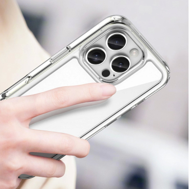 Dėklas Outer Space Gel Frame iPhone 16 Pro Max - Skaidrus 4 Dėklas Outer Space Gel Frame iPhone 16 Pro Max - Skaidrus 4
