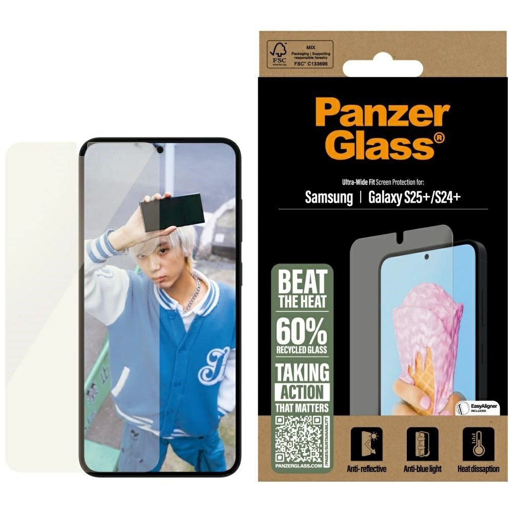 PanzerGlass All-in-One Ultra-Wide Fit grūdintas stiklas skirtas Samsung Galaxy S25+ PanzerGlass All-in-One Ultra-Wide Fit grūdintas stiklas skirtas Samsung Galaxy S25+