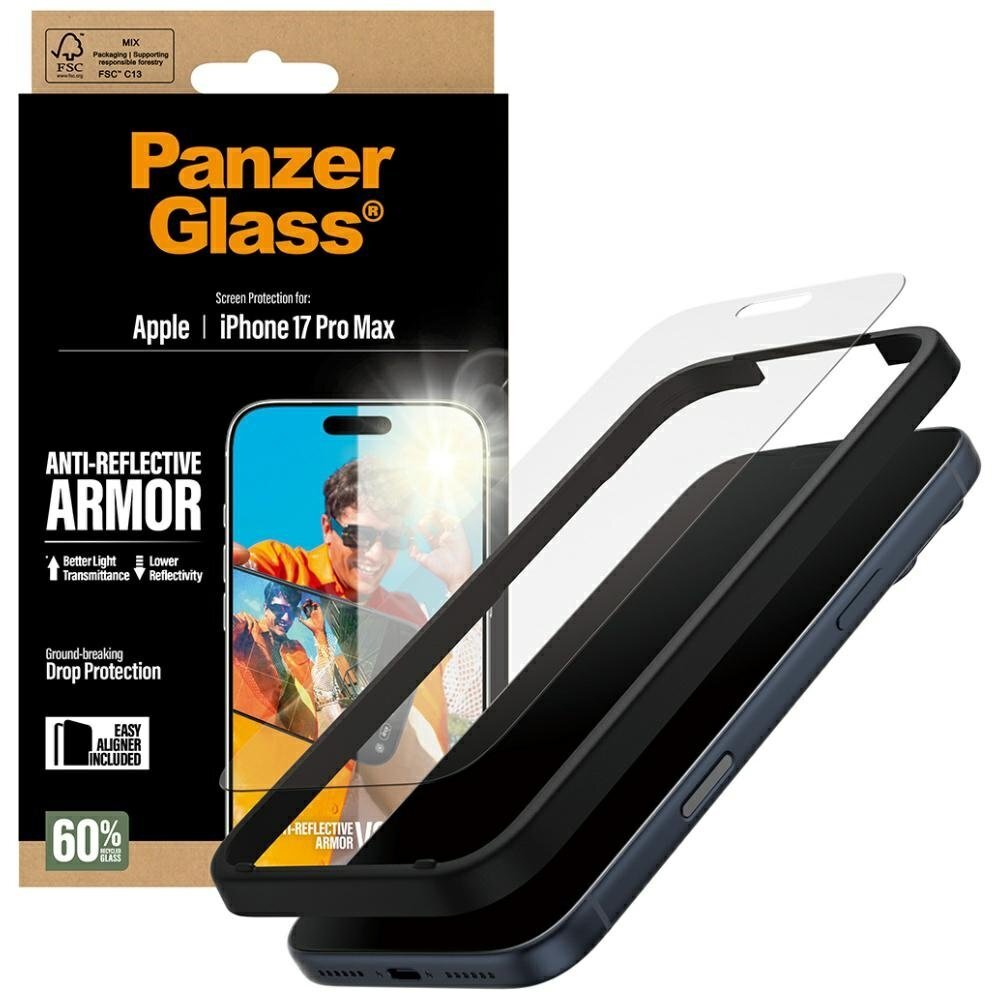 iPhone 17 Pro Max PanzerGlass Armor Anti-Reflective EasyAligner grūdintas stiklas 3